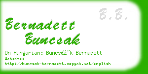 bernadett buncsak business card